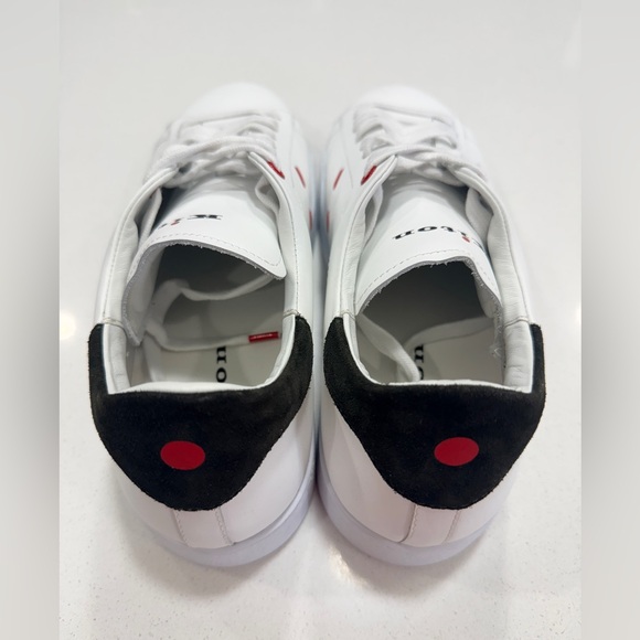 Kiton Men’s Suede-Trim Leather Logo Sneakers White Size 12 MSRP $1,000 (w/ COA) - Picture 11 of 14